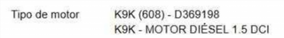 K9K 608 MOTOR COMPLETO RENAULT KANGOO