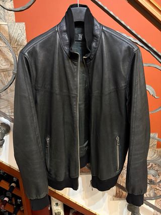 Giubbino bomber in vera pelle morbida vintage
