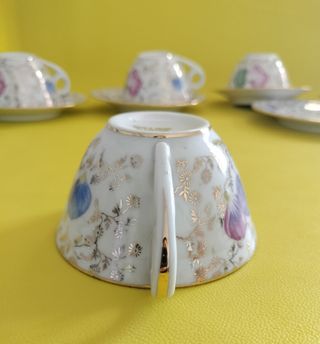 Juego de café porcelana multicolor