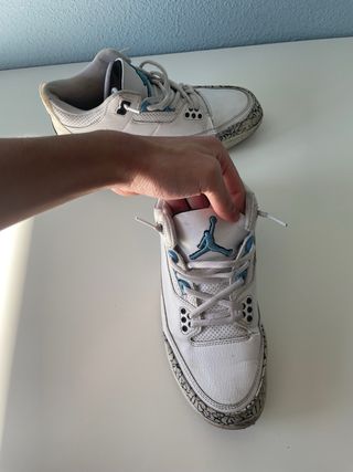 Jordan 3 Blancas y Turquesa