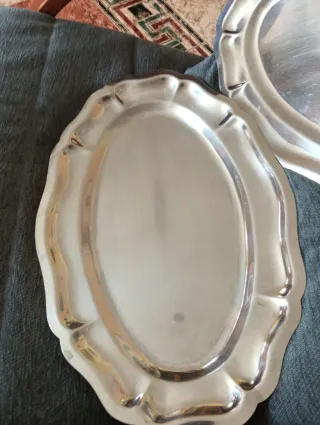 Juego de 2 fuentes ovaladas de acero inoxidable