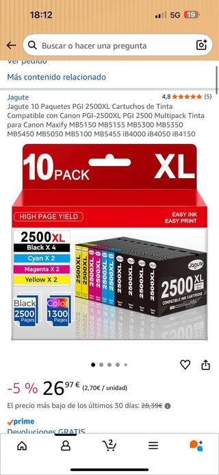 Cartuchos de tinta Canon MAXIFY