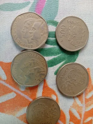 Monedas 2000 y 500 pesetas Juan Carlos I
