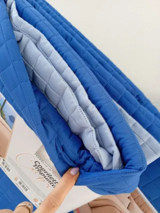 2 Nuovi copriletti singoli blu double-face