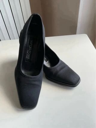 Scarpe Sergio Rossi nere tessuto vintage