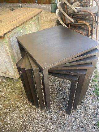 10 Mesas Terraza Bar Restaurante 70x70 Metálicas