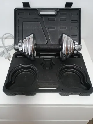 Mancuernas con maletín y discos