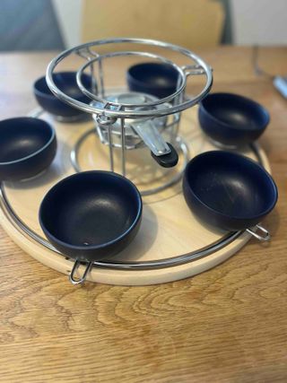 Set Fondue Cerámica y Metal