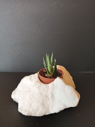 Maceta de alabastro decorativa