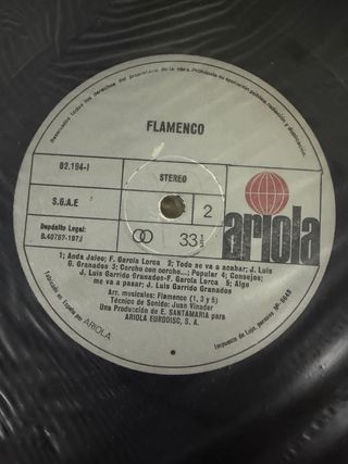Disco Flamenco 1973 Ariola Stereo