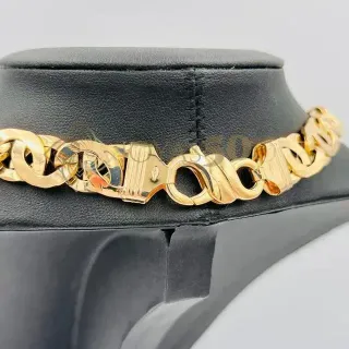 Cadena Tipo Cartier Medusa Bicolor 18K 12mm