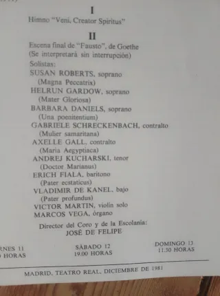 2 Programas Teatro Real Orquesta y Coro