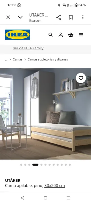 UTÅKER Camas apilables pino 80x200 cm. 2 camas.