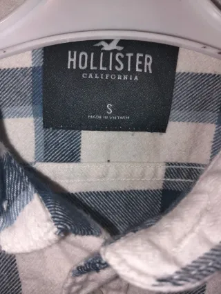 Camisa Hollister Cuadros Azul y Blanco Talla s