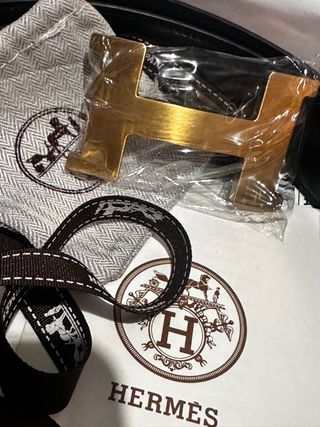 Cinturón Hermes Reversible Negro/Marrón