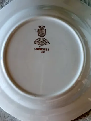 5 Platos Porcelana francesa Sarregemines Florales