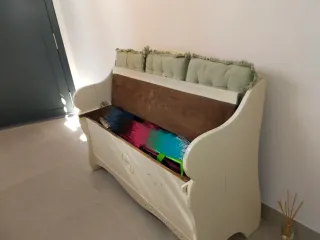 Banco baúl de madera maciza