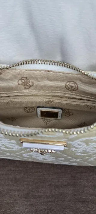 Bolso Guess Ruma 4G Beige y Blanco