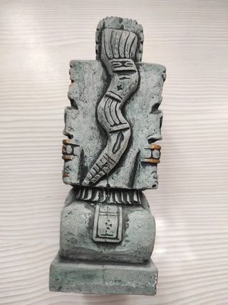 FIGURA IDOLO MAYA AZTECA TALLADA 18x8x6