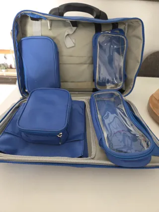 Maletín podología azul y beige