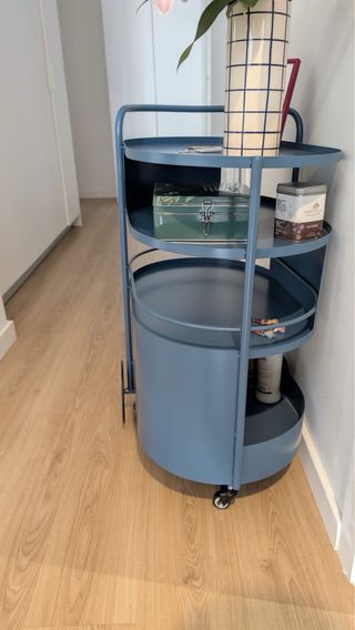 Carrito bar diseño metal azul