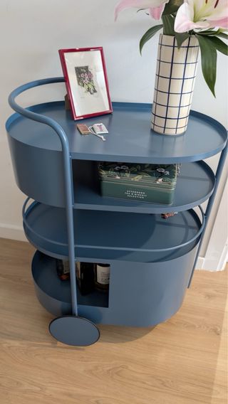 Carrito bar diseño metal azul