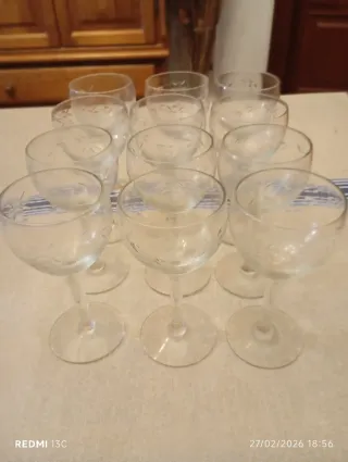 Set di bicchieri per vino e champagne + caraffa in cristallo