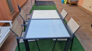 Mesa y 4 Sillas Exterior 160x100 extensible 230cm