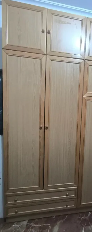 Cama abatible madera con armarios,venta urgente!!!