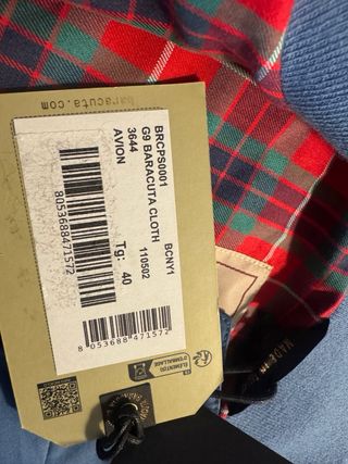 Cazadora Baracuta azul con forro de cuadros