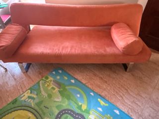 Sofá Cama Naranja Tela