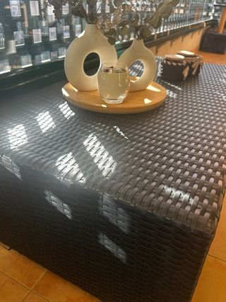 Mesa centro ratán terraza funcional