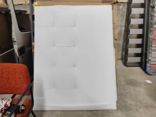 Cabecero tapizado blanco