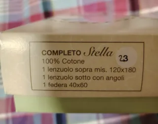 Completo Lenzuola Lettino 100% Cotone