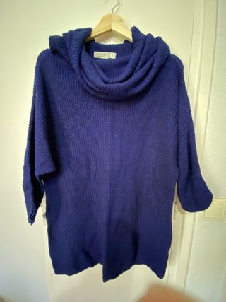 Jersey azul Cortefiel mujer oversize