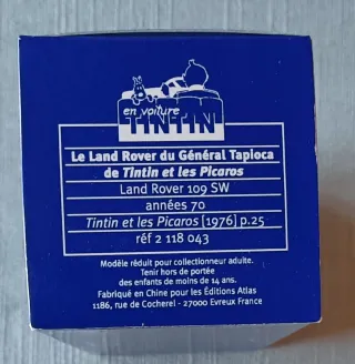 Tintin Coche 1/43 43 Land Rover General Tapioca