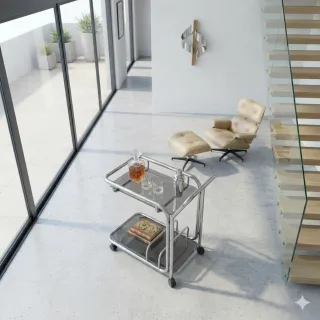 Carro camarera Miguelez cromado cristal