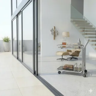 Carro camarera Miguelez cromado cristal