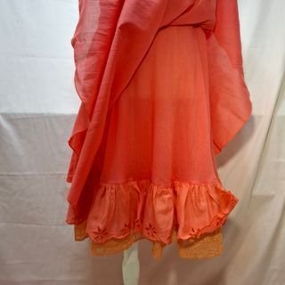 Vestido coral tirantes encaje Zara Woman