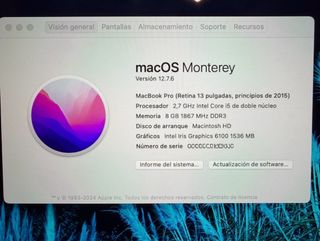 MacBook Pro 13 2015 Plata