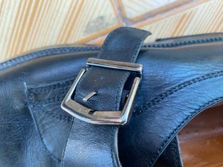 Zapatos Ermel Cuero Negro Monk Strap