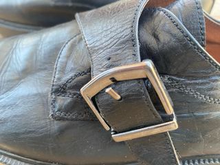 Zapatos Ermel Cuero Negro Monk Strap