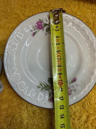 Juego de café de porcelana con rosas