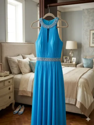 Abito Fracomina Blu Stile Impero Elegante