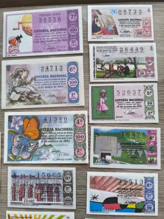 Lote 22 Reproducciones Billetes Lotería Nacional