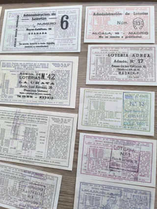 Lote 22 Reproducciones Billetes Lotería Nacional