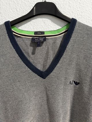 Armani Jeans Jersey V-Neck Gris Azul
