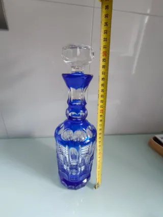 Hermosísima Licorera Cristal Bohemia Azul