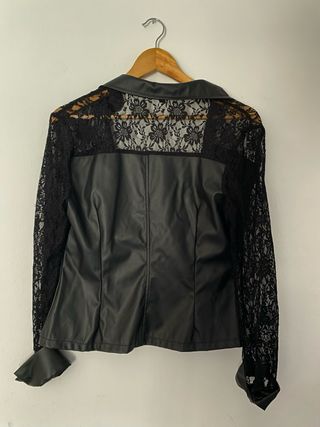 Chaqueta cuero encaje talla S