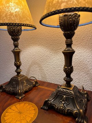 Juego de 2 lámparas de mesa beige